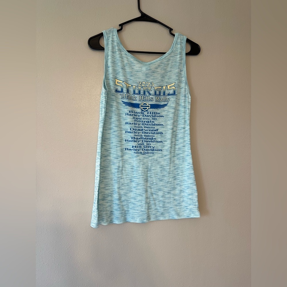 ❤️Harley-Davidson Light Blue Sleeveless Top - Picture 6 of 6